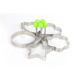   IRIS KT-177 tojássütő forma 5 db-os (kerek, szív, csillag, , virág, egér)