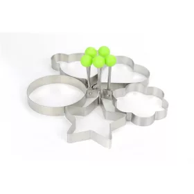   IRIS KT-177 tojássütő forma 5 db-os (kerek, szív, csillag, , virág, egér)