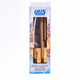   IRIS KT-179 kés és villa készlet grillezéshez, húsvágáshoz