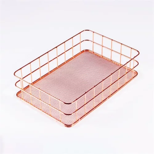 IRIS KT-212 2 db-os fémrácsos tárolókosár szett (17.5cmx12cmx6cm, 24cmx16cmx6cm)