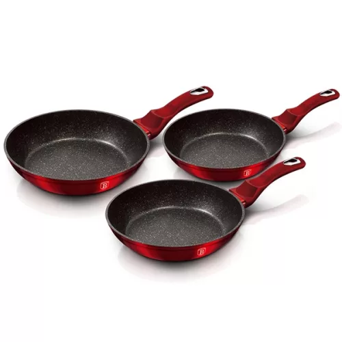 Berlinger Haus BH/1288NF Metallic Line Burgundy Edition 3 részes serpenyő szett