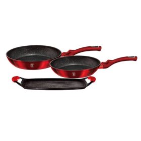   Berlinger Haus BH/1668 Metallic Line Burgundy Edition 3+2 részes serpenyő/ grill sütőlap