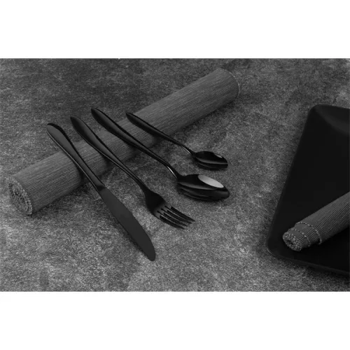 Berlinger Haus BH/3077 fényes fekete 24 részes evőeszköz készlet