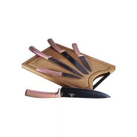   Berlinger Haus BH/2554A bambusz vágódeszkával, pink 6 részes késkészlet