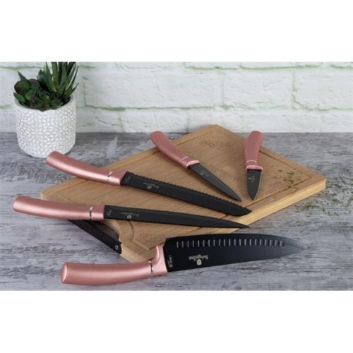 Berlinger Haus BH/2554A bambusz vágódeszkával, pink 6 részes késkészlet