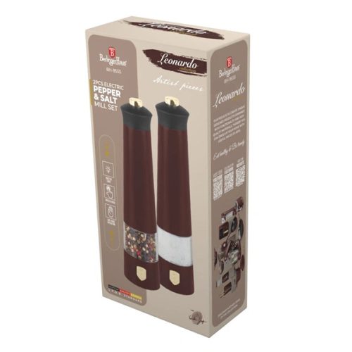 Berlinger Haus BH/9555 matt bordó 2 részes elektromos só- és borsőrlő