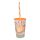 IRIS Orange Juice mintás pohár szívószállal 650ml 161948-028