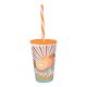 IRIS Orange Juice mintás pohár szívószállal 650ml 161948-028