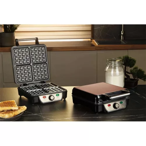 Berlinger Haus BH/9452 rózsaarany- fekete 4 szeletes gofrisütő