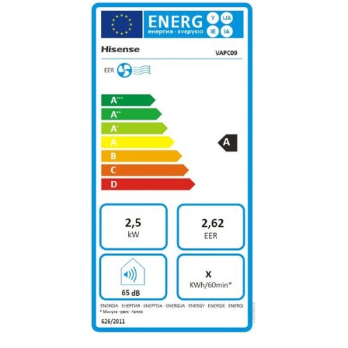 Hisense VAPC09 2,5kW hűtő mobil klíma