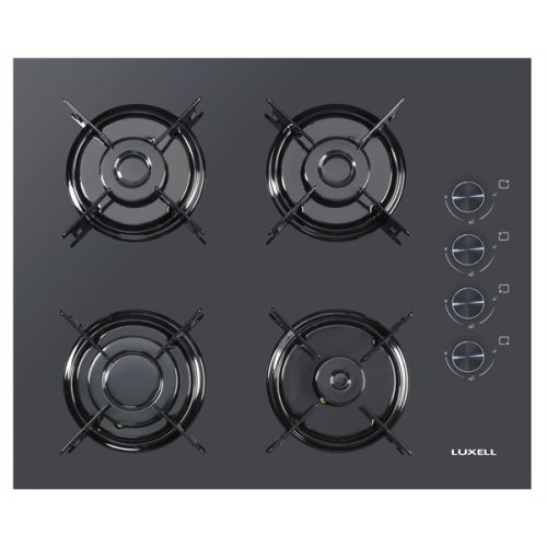 Luxell C6-40BF fekete, beépíthető, gáz, főzőzóna: 4, beépíthető méret: 56cm, főzőlap