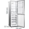 Gorenje NRK418DCS4 szürke, alulfagyasztós, Hűtő:171L, Fagyasztó:85L, No frost hűtőszekrény