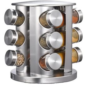   IRIS KT-012 forgatható 12 részes üveg fűszertartó készlet