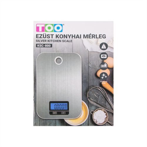 TOO KSC-800 Ezüst konyhai mérleg