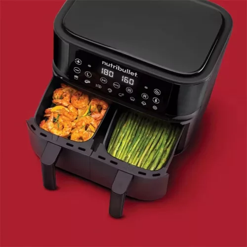 Nutribullet Twin Drawer NBA081B fekete 8 L forrólevegős sütő