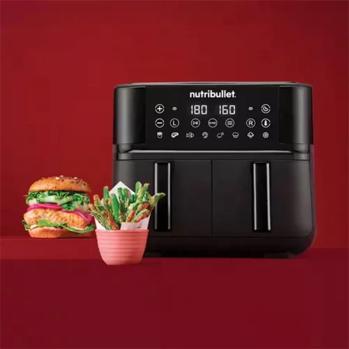 Nutribullet Twin Drawer NBA081B fekete 8 L forrólevegős sütő
