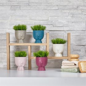   IRIS E5738 fej alakú dekoráció művirággal cserépben 9x14cm