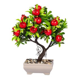   IRIS E5698 gránátalma dekoráció művirággal cserépben 18x24cm