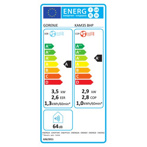 Gorenje KAM35 BHP 2,9/3,5kW hűtő-fűtő wifis mobil klíma