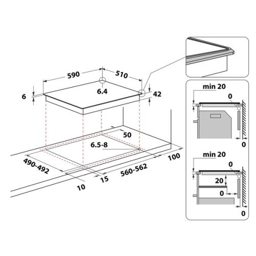 Whirlpool AKT 8601 IX fekete, beépíthető, elektromos üvegkerámia, főzőzóna: 4, beépíthető méret: 56cm, főzőlap