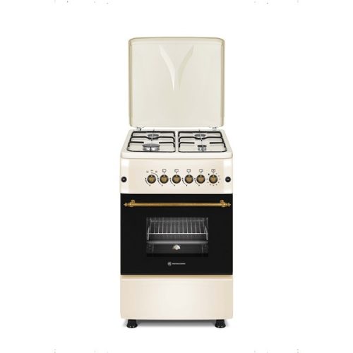 Novacook F5S40G2 bézs, szabadonálló, gáz, főzőzóna: 4, sütő:54L, retro tűzhely