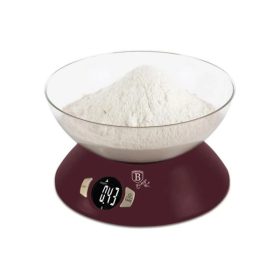   Berlinger Haus BH/9615 Leonardo Collection 5 kg kapacitású matt bordó tálas konyhai mérleg