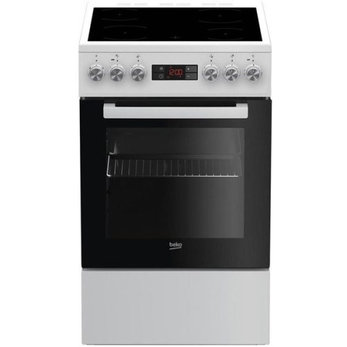 Beko FSM57300GW fehér, szabadonálló, kerámialapos, elektromos, főzőzóna: 4, sütő:55L, grill, tűzhely