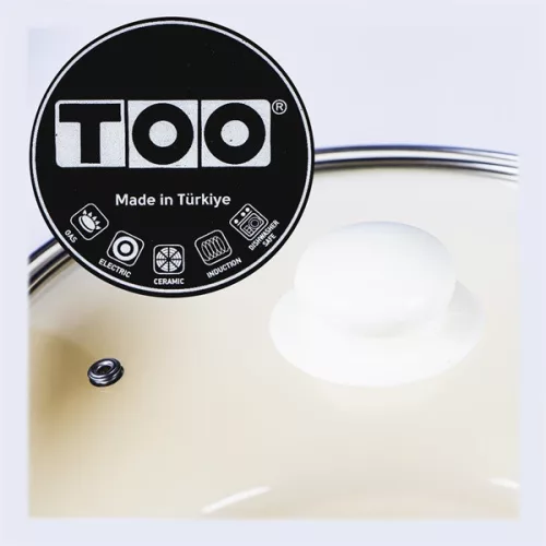 TOO LINE ROSE 2,9 literes, 20cm átmérő, 10cm magasságú lábas (fazék) üveg fedővel