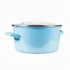 TOO LINE BLUE 2 literes, 18cm átmérő, 9cm magasságú lábas (fazék) üveg fedővel