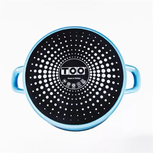 TOO LINE BLUE 2,9 literes, 20cm átmérő, 10cm magasságú lábas (fazék) üveg fedővel
