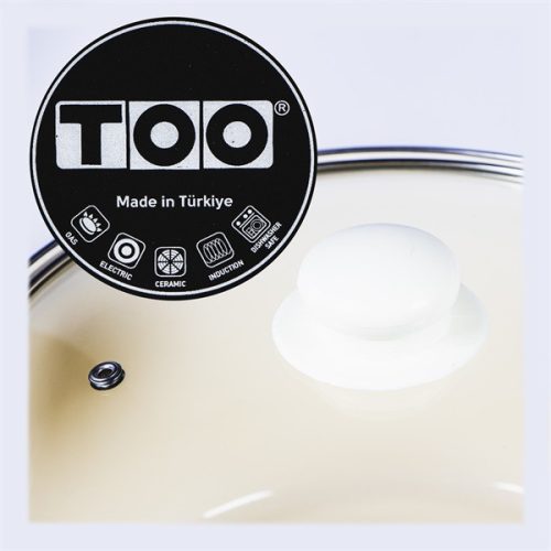 TOO LINE BLUE 3,65 literes, 22cm átmérő, 11cm magasságú lábas (fazék) üveg fedővel