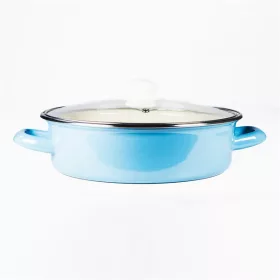   TOO LINE BLUE LOW 3,2 literes, 24cm átmérő, 7,5cm magasságú alacsony lábas (fazék) üveg fedővel