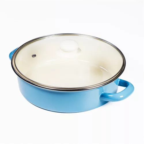 TOO LINE BLUE LOW 3,2 literes, 24cm átmérő, 7,5cm magasságú alacsony lábas (fazék) üveg fedővel