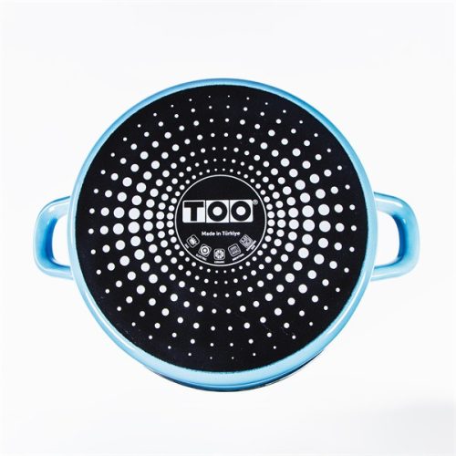 TOO LINE BLUE LOW 3,2 literes, 24cm átmérő, 7,5cm magasságú alacsony lábas (fazék) üveg fedővel