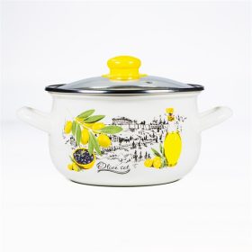   TOO BELLY OLIVE 2,1 literes, 16cm átmérő, 11cm magasságú lábas (fazék) üveg fedővel