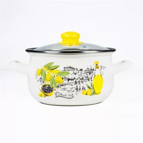   TOO BELLY OLIVE 4,8 literes, 22cm átmérő, 14cm magasságú lábas (fazék) üveg fedővel