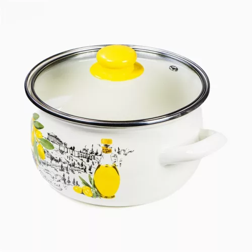 TOO BELLY OLIVE 4,8 literes, 22cm átmérő, 14cm magasságú lábas (fazék) üveg fedővel