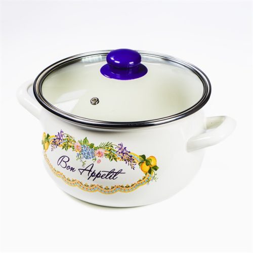 TOO BELLY BON APPETIT 4,8 literes, 22cm átmérő, 14cm magasságú lábas (fazék) üveg fedővel