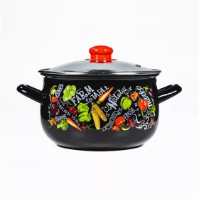   TOO BELLY FARM BLACK 2,1 literes, 16cm átmérő, 11cm magasságú lábas (fazék) üveg fedővel