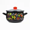 TOO BELLY FARM BLACK 3,8 literes, 20cm átmérő, 13cm magasságú lábas (fazék) üveg fedővel