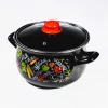 TOO BELLY FARM BLACK 4,8 literes, 22cm átmérő, 14cm magasságú lábas (fazék) üveg fedővel