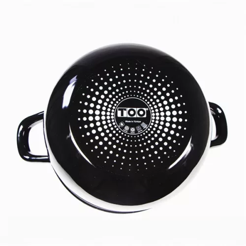 TOO BELLY FARM BLACK 4,8 literes, 22cm átmérő, 14cm magasságú lábas (fazék) üveg fedővel