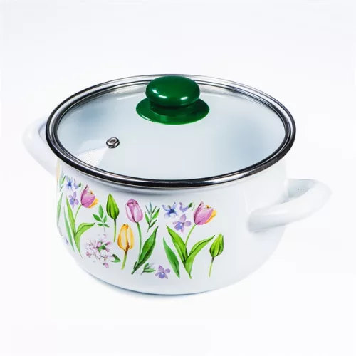 TOO BELLY TULIP 4,8 literes, 22cm átmérő, 14cm magasságú lábas (fazék) üveg fedővel
