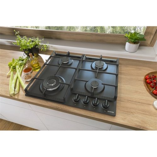 Gorenje GW641BFB fekete, beépíthető, gáz, főzőzóna: 3 +1 wok égőfej, beépíthető méret: 56cm, főzőlap