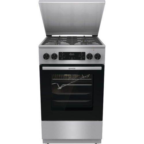 Gorenje GKS5C71XF Inox, szabadonálló, gáz, kombinált, főzőzóna: 4, sütő:70L, grill, tűzhely