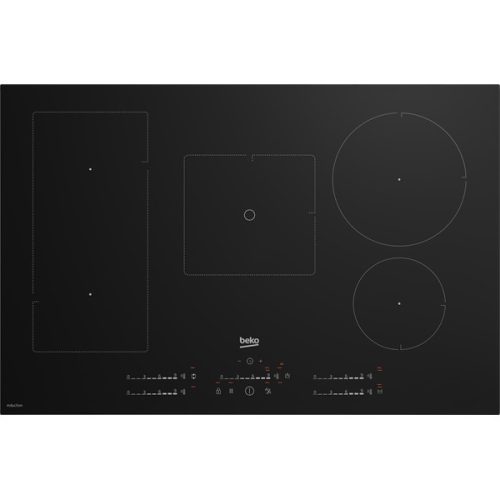 Beko HII85770UFT fekete, beépíthető, indukciós, főzőzóna: 5, beépíthető méret: 75cm, főzőlap