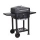 TOO BG-200B fekete BBQ faszenes grillkocsi két oldalsó asztallal