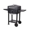 TOO BG-200B fekete BBQ faszenes grillkocsi két oldalsó asztallal