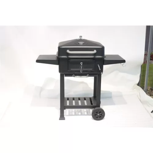 TOO BG-200B fekete BBQ faszenes grillkocsi két oldalsó asztallal