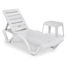   IRIS GF-600 Sunset fehér műanyag, háttámlás napágy 65x188x30cm